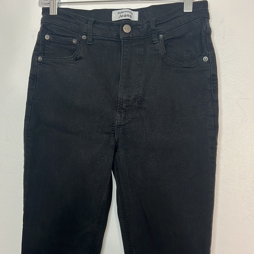 Reformation Black Denim High & Skinny Jeans Black Wash Size 29